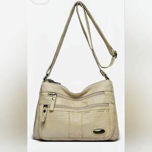 Elegant White Cream Crossbody or Shoulder Bag